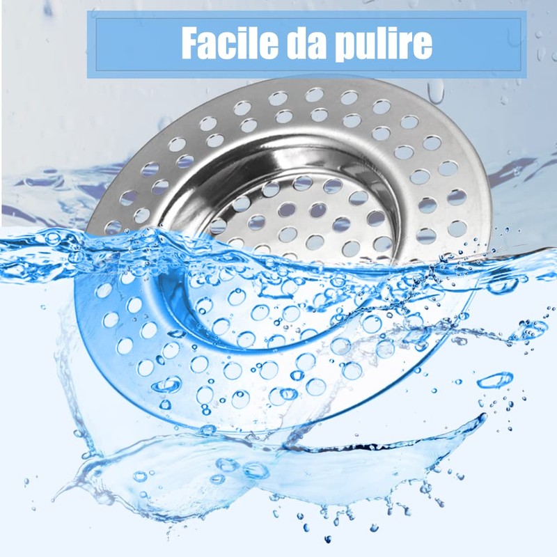Stainless Steel Sink Filter, 2 Pcs Kitchen Sink Strainer Plug,