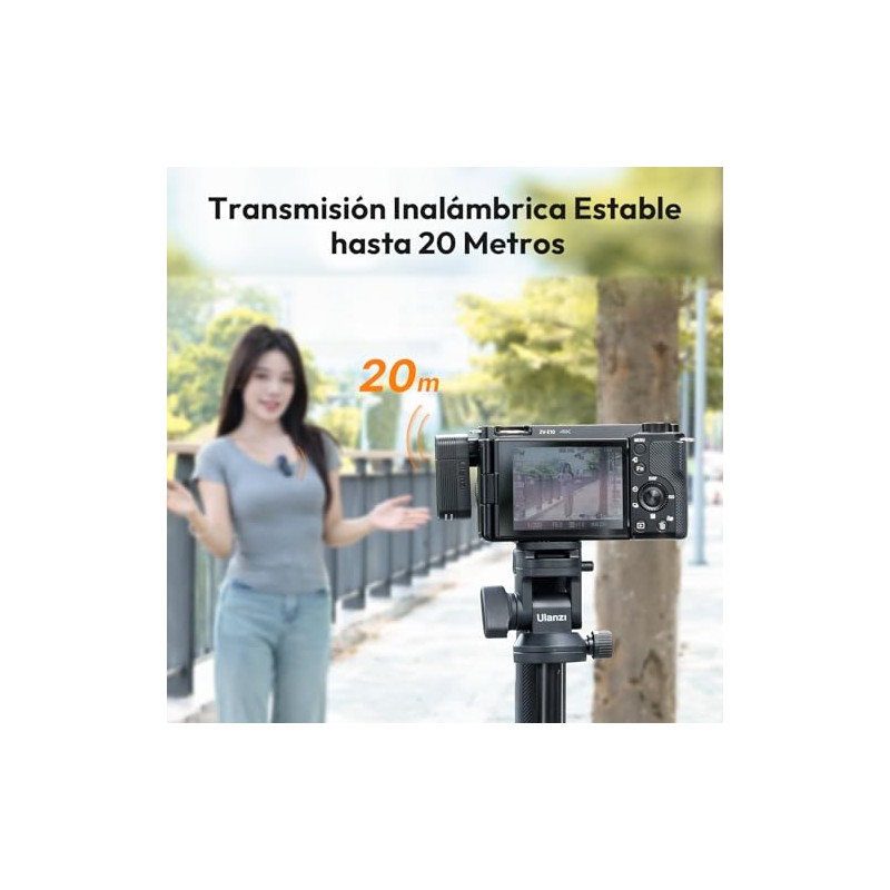 ULANZI A100 Micrófono inalámbrico de Solapa,captación de 360°