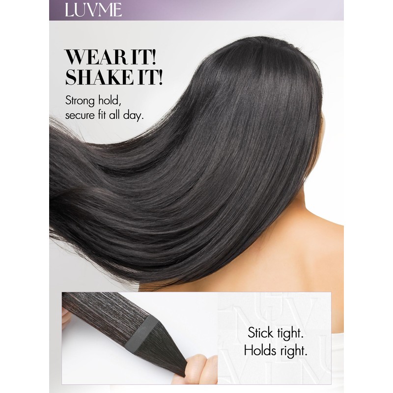 LUVME Real Human Hair Tape in Extensions Straight Hair Natural