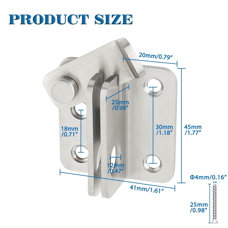 Alise Flip Latch,Gate Latches Slide Bolt Latch Safety Door Lock