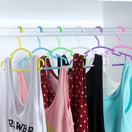 AIMALL 10PCS Colored Children Kids Coat Hangers Child Baby Clothes Hanger Baby Girl Hangers Child Hangers Cloth Rack Plastic Hangers