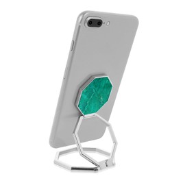 cobee Cell Phone Ring Holder Finger Kickstand, 360° Rotation Metal Cellphone Back Grip Foldable Cell Phone Stand Adjustable Phone Holder Compatible with Most Smartphones (Silver Marbling)