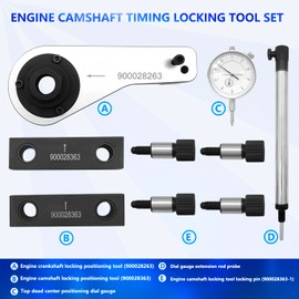 ZKTOOL 9PC Engine Timing Tool Kit for Maserati Geberit President Levante 3.0T M156C Engine，with Dial Indicator, TDC Measuring Point Tool, Camshaft Locking Tool, Replacement No. 900028263 900028363