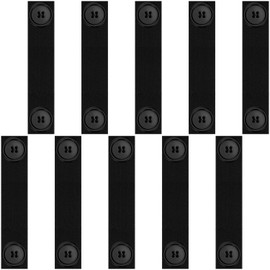 10 Pieces Face Covering Strap Extender Face Covering Extension Hook Face Covering Ear Strap Extension Protector (Black)