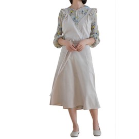 Nanxson Women Girls Vintage Apron Cross Back Pinafore Dress Apron with Two Pockets for Baking, Painting, Cooking, Gardening