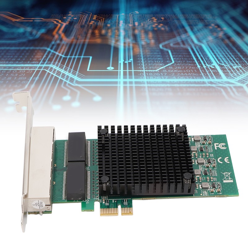 PCIE X1 Ethernet Card 4 Port RJ45 Copper Interface JL82571GB