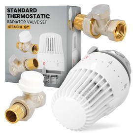 Thermostat Set Straight Design 1/2 Inch Thermostatic Head Thermostatic Valve Return Fitting Radiator Valve Radiator Accessories Heating