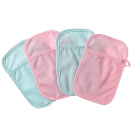 IWOWHERO 4Pcs Bath Mitt Soft Washcloths for Gentle Bathing Versatile Dual Sided Design for Newborns and Parents Comfortable Touch Durable Material Random Color