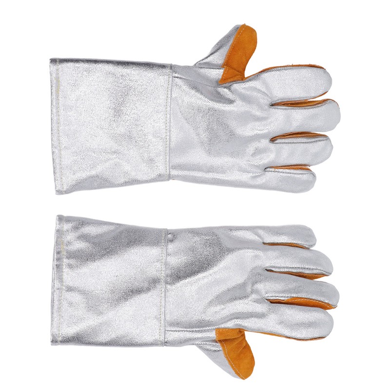 1 Pair Cowhide Welding Gloves Heat Resistant Fireproof Hard Wearing