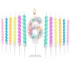 Birthday Numbers Candles, Macaron Number Candles 0-9 Sweet Princess Numeral