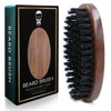 Sakkal Beard Brush Made of Boar Bristles, Antistatic Brush for