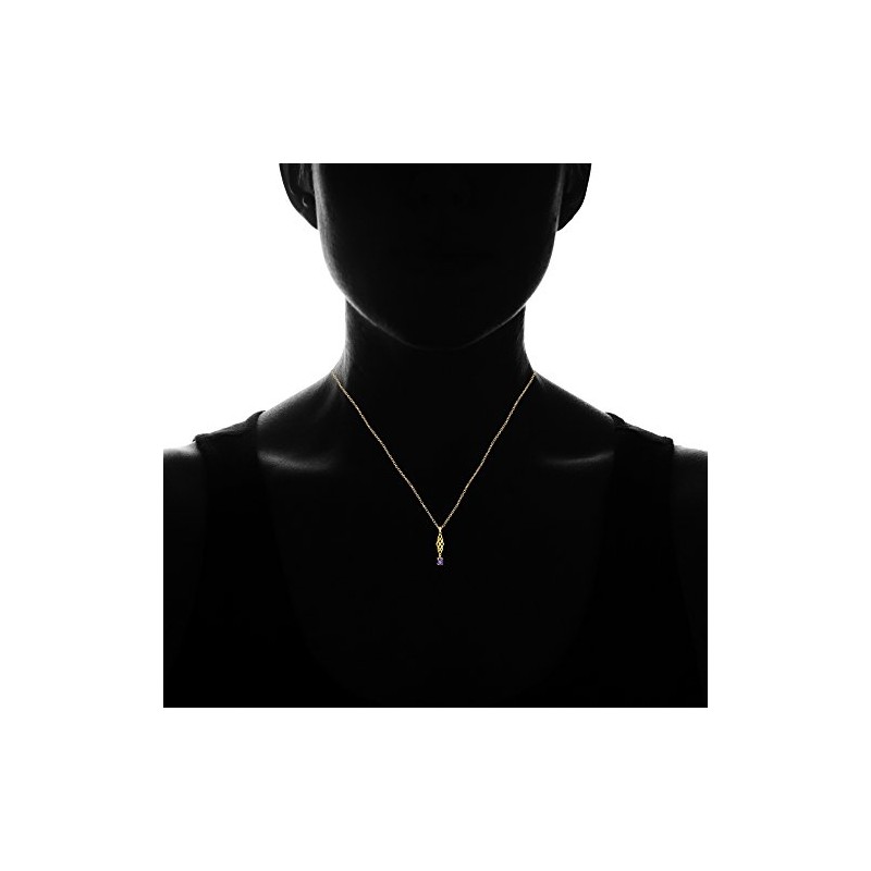 Yellow Gold Flashed Sterling Silver African Amethyst Oval Celtic Knot