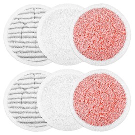 KEEPOW Replacement Steam Mop Pads for Shark S6002UK Steam Mop, Steam & Scrub All-in-One Mop Pads (2 Soft Pads + 2 Scrub Pads + 2 Heavy Duty Scrub Pads)