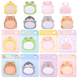 32 Pack Sticky Notes Cartoon Animal, Sticky Notes Set, Cute Sticky Strips Labels Memo, Notes Funny Sticky Notes Tabs for Gifts Home Office School