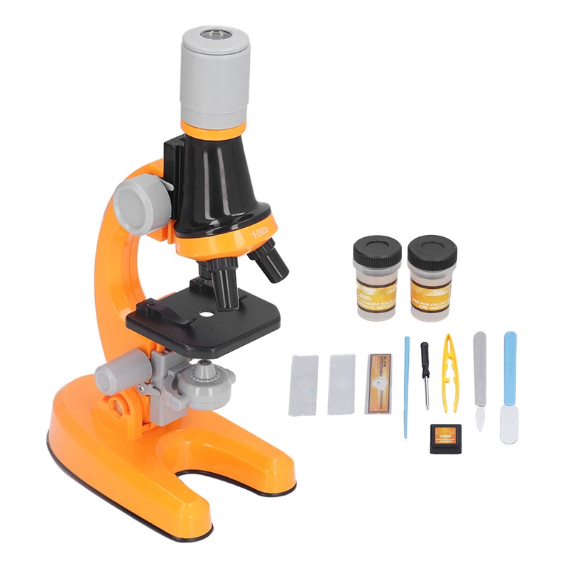 Kids Microscope Kit LED 1200X Microscope with Specimen Slides Science