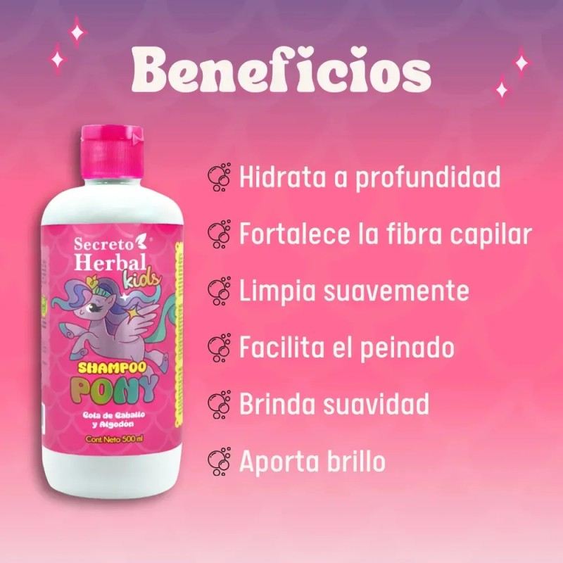 Shampoo Kids Secreto Herbal Cola De Caballo Y Algodón 500ml