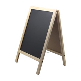BangQiao Wooden Freestanding A Frame Non Magnetic Chalkboard and Magnetic Dry Erase White Board Display Sign, Double Sided Tabletop Message Board for Home, Office and Counter