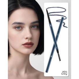 Berinist 6Pcs Microblading Eyebrow Pencils Grey Waterproof Eye Brow Pencil w/Eye Brow Razor & Scissors Kit 0.5mm Ultra-Fine Tip Creates Hair-Like Strokes for Women Effortless Natural Brows