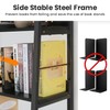 Himimi Black Ladder Bookshelf, 5 Shelf Bookcase Industrial Bookshelf Wood