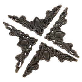 4Pcs Corner Protector Guards Edge Cover Decor Hardware Furniture Corner Brackets for Jewelry Chest Wine Case Box Book Scrapbook Album