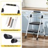 KINGRACK Sturdy Steel 2 Step Ladder, Folding Step Stool with