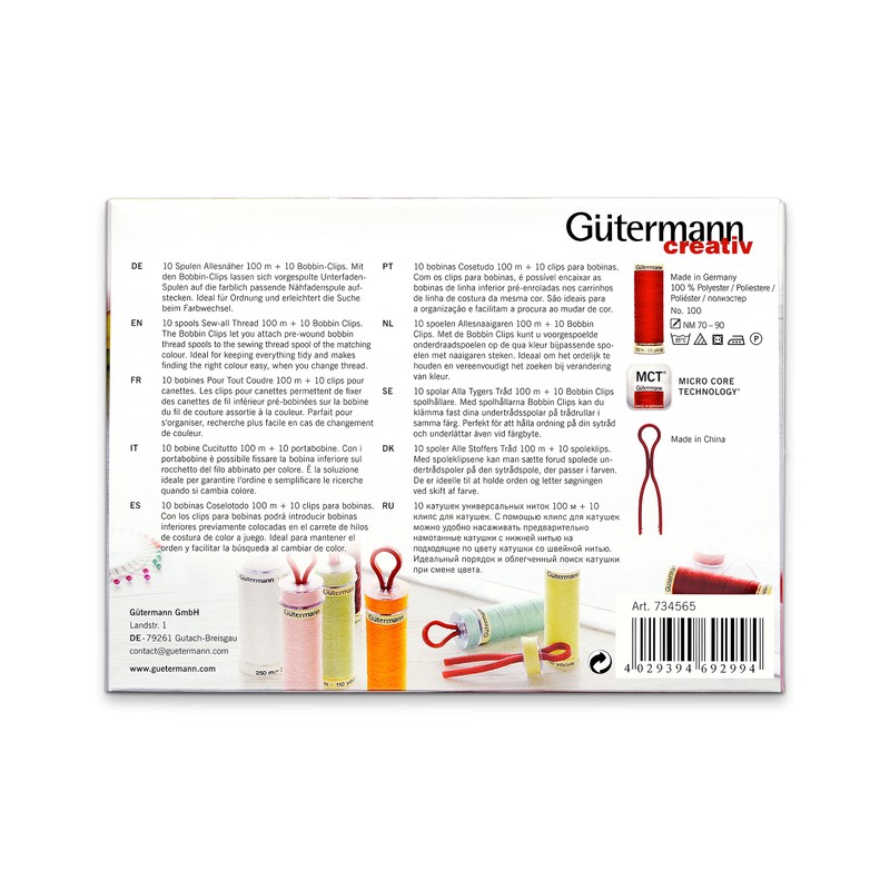 Gütermann - Gütermann (100m) Sew-All Thread Set with 10 Bobbin