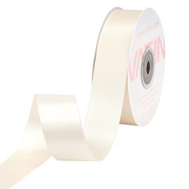 VATIN Double Face Ivory Satin Ribbon 1" Continuous 25 Yards,Ivory Polyester Fabric Ribbon use for Bows Bouquet, Gift Wrapping, Floral Arrangement Wedding Decoration