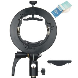 Godox S2 S Shape Flash Bracket Bowens Mount Folding Angle Adjustable Round Head Square Head Strobe Fixing for V1 AD200Pro AD400pro TT350 V860III TT685II Clip on Monoblock Strobe