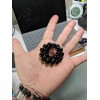 RAYON Black Tourmaline Schrol bead bracelet MEN Stretch 10mm 2A+