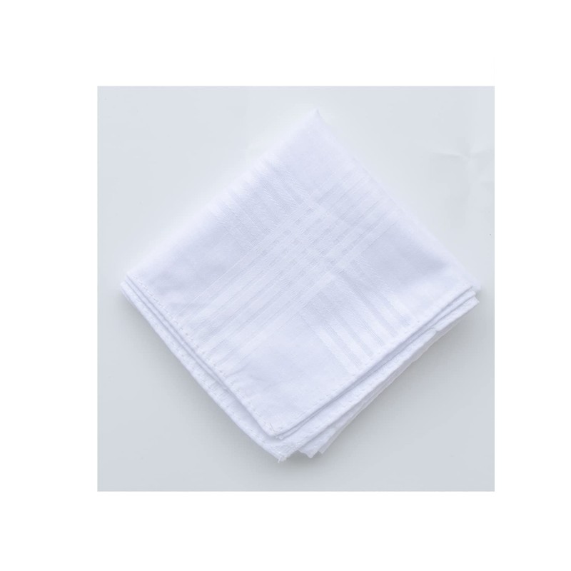 CoCoUSM Mens White Cotton 100% Cotton handkerchiefs Pack 3PCS