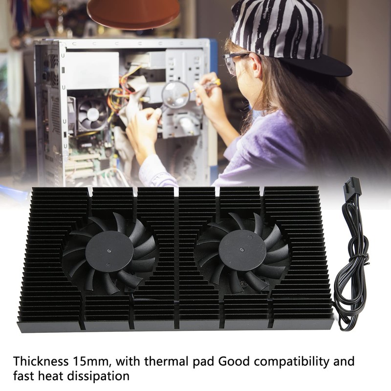 GPU Backplate Cooler, Aluminum Alloy Graphics Card Backplane Heatsink, 4