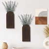 Dnnnii 2 Pack Wooden Wall Vase Set - Dark Brown