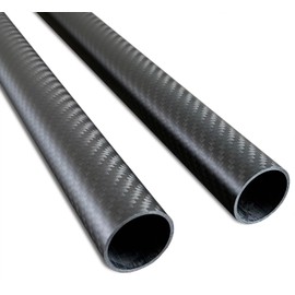 2pcs 30mm Carbon Fiber Tube 30mmx27mmx500mm,1.5MM Wall Thickness 500MM Length,3K roll Wrapped Twill Matte Finish