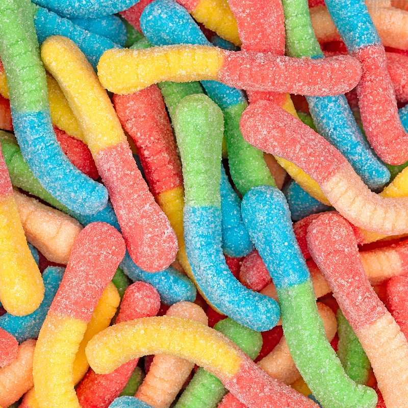 Kervan Candy Bebeto Sour Neon Worm Gummies - Fruity, Soft