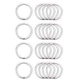 20pcs Flat Key Rings,32mm Metal Stainless Steel Flat Split Key Ring Circular Keyring Rings Keychain Hoops Keyring for Keychain, Car Keys, Dog Tag Ring, Crafts, Flat Split Rings