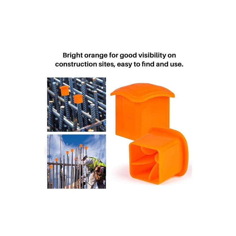Sukh Rebar Caps - 60Pcs Orange Mushroom Safety Cover for