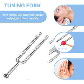 4Pcs Tuning Fork, Standard A 440 Hz Music Tuning Fork Standard Tuner Tone Tool Instrument Repair Tool Set for Violin Guitar Tuner Device Piano Tuning Fork Maintenance Accessories