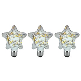 Sunlite 41056-SU LED Decorative Fairy Bulb String-Light Star Shaped Lightbulb, 3 Pack, Warm White
