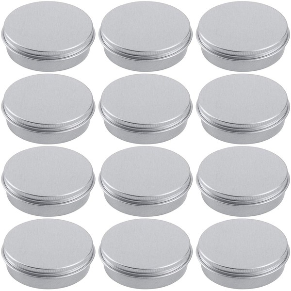 Aluminum Tin Cans,12Pcs 60ml Metal Tin Cans Round Empty Container