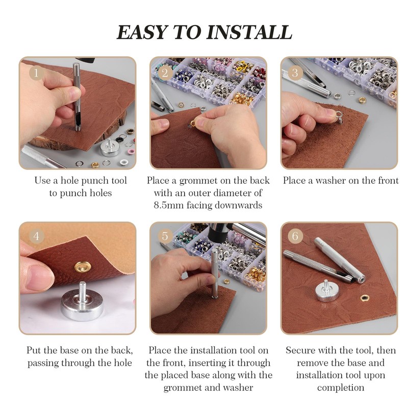 Gueenky Eyelet Pliers Set with 700 Pieces Eyelets (Diameter 5