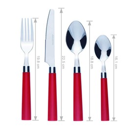 Bon Florentine 16-Piece Stainless Steel Cutlery Set - Red