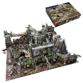 Fantasy Dungeon Terrain Core Set - Battle Systems Terrain Immersive Scenery for D&D DND Maladum Pathfinder RPGs Full Color Heavy Duty Cardstock Printed Both Sides