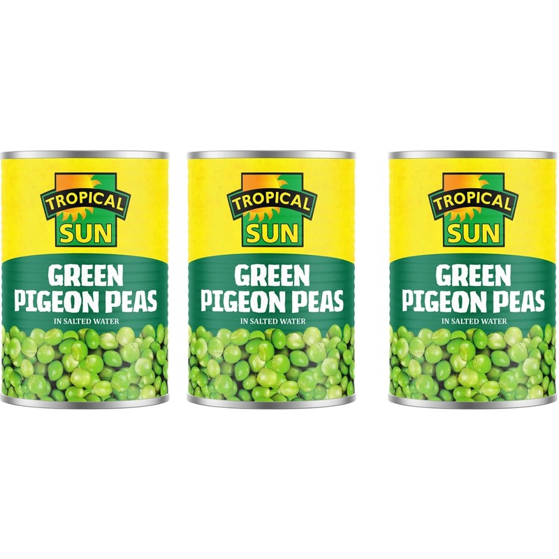 Tropical Sun Canned Green Pigeon Peas 425g- (Pack of 3)