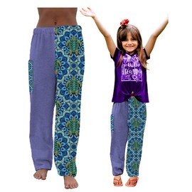 Pantalones de toalla para nadadores – Pantalones de toalla de rizo de algodón – Cobertura de playa – Ropa de baño – Mandala de tortuga púrpura (niños XXS)