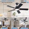 FUMLTP 42 inch Modern Ceiling Fans with Lights APP/Remote Control,