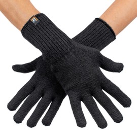 Evolution Knitwear Alpaca Knit Gloves - Super Soft Baby Alpaca - Made in The USA - Small - Black