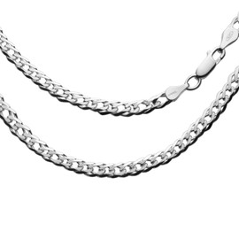 STERLL Men's Solid 925 Sterling Silver Necklace, Ideal as a Gift for a Husband or Boyfriend, Includes Jewellery Box, Silver