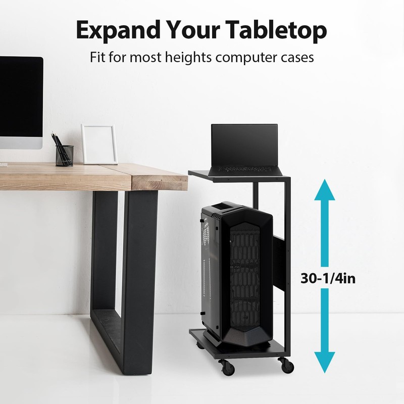 360Tronics Computer Tower Stand, C-Shape Large PC Stand Gaming Computer