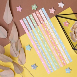 Operitacx Origami Star Paper Strips, 540 Pieces, Colourful Lucky Star Paper, Cute Cartoon Origami Craft Material for Children and Adults