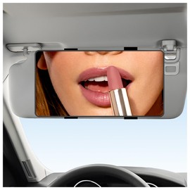 HD Large Car Mirror Vanity with Straps, Multifunctional Car Makeup Mirror for Car Sun Visor,Essential Interior Car Accessories Car Visor Mirror for Cars,SUVs,Trucks